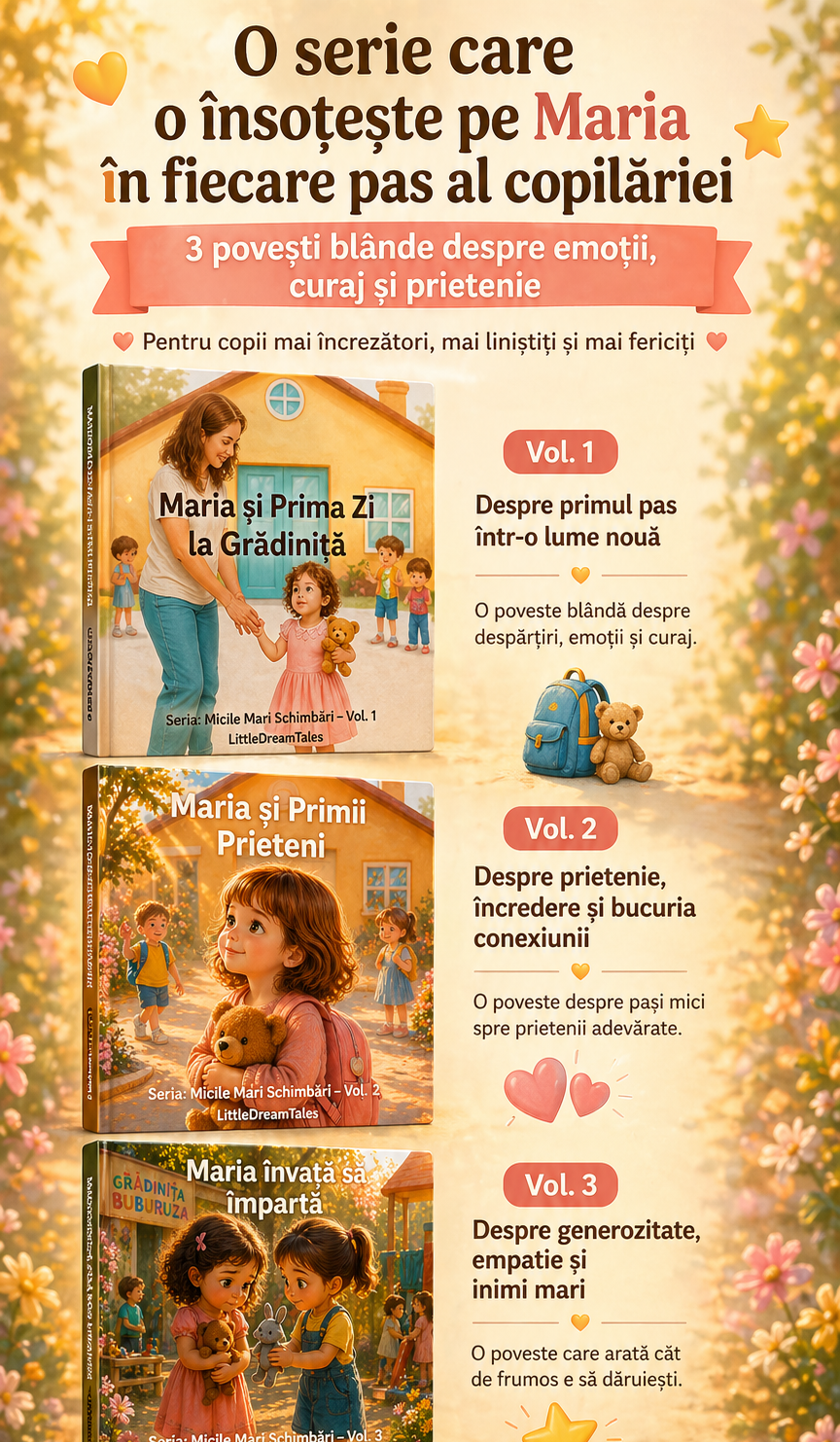 👉 Pachet 3 Cărți pentru copii – Micile Mari Schimbări (120+ pagini)