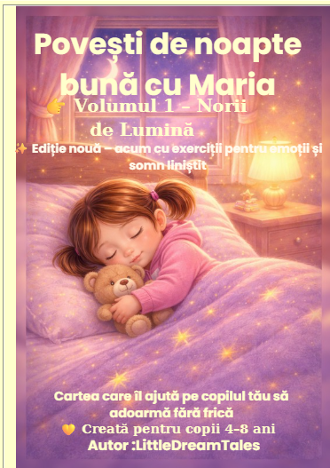 Povești de noapte bună cu Maria – Volumul 1: Norii de Lumină ✨ Ediție nouă – include exerciții pentru liniștirea emoțiilor
