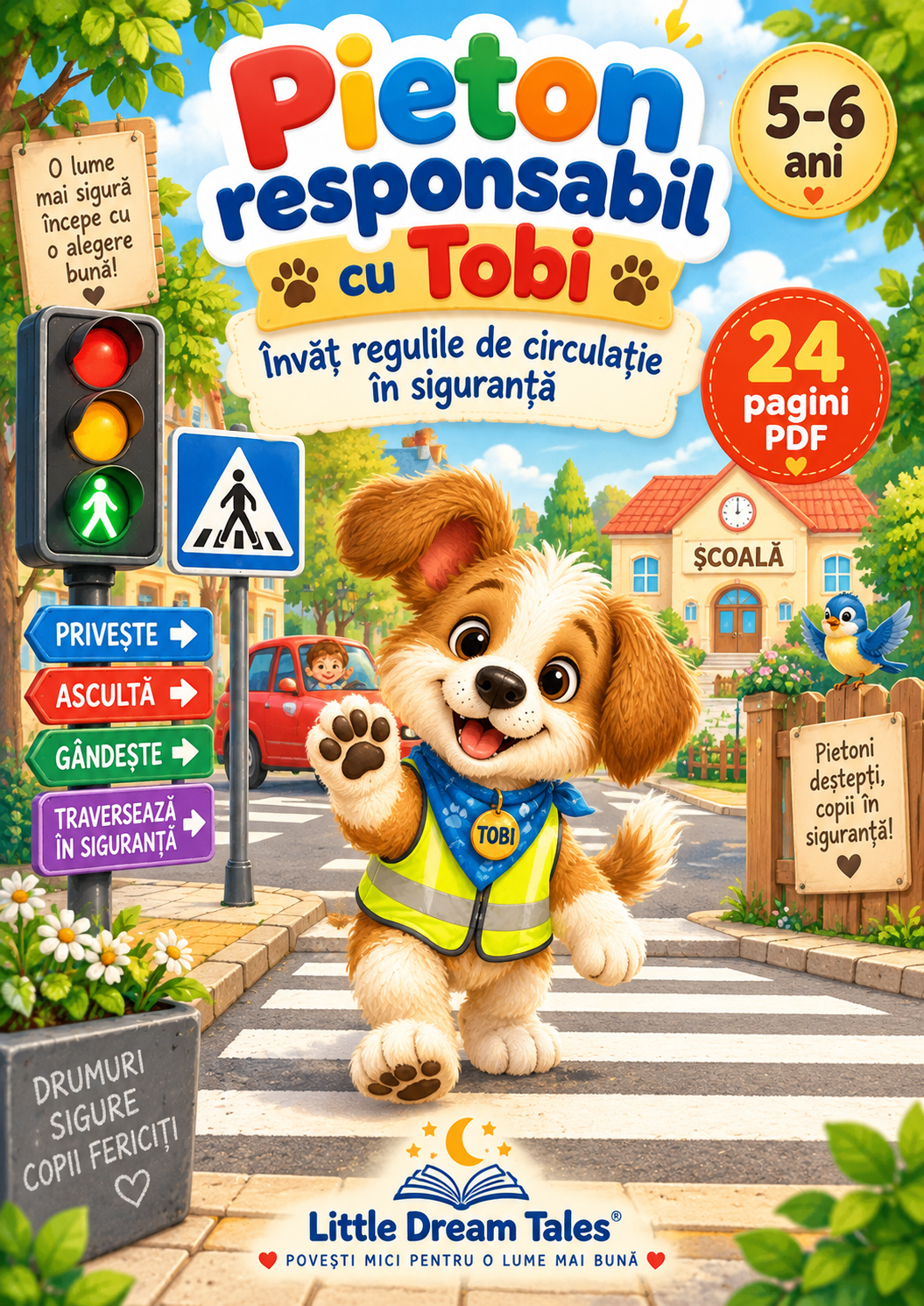 Educație rutieră copii 5-6 ani – Pieton responsabil cu Tobi