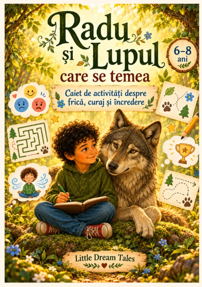 Activități despre frică și curaj pentru copii 6–8 ani – Radu și lupul care se temea