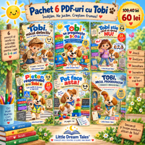Activități educative copii 5-6 ani – pachet 6 PDF-uri cu Tobi