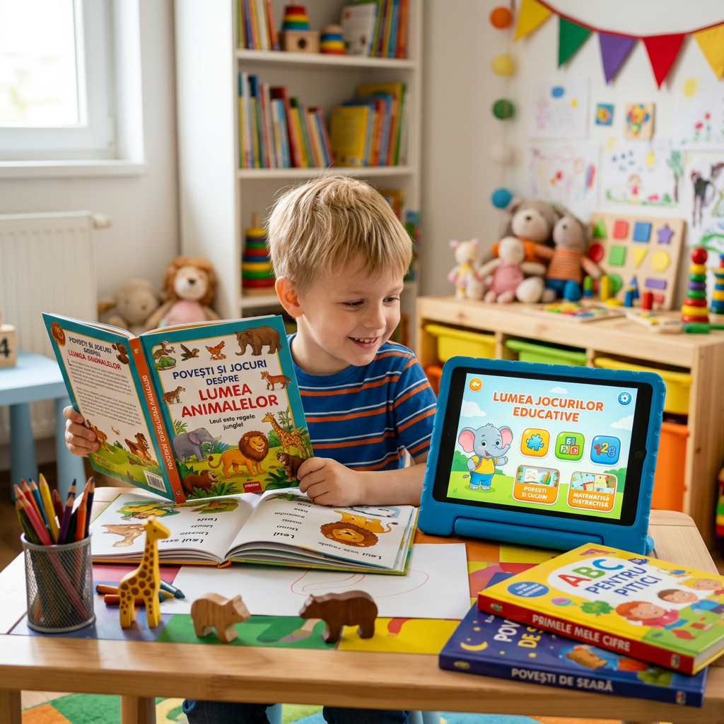 cărți educative sau aplicații pentru copii