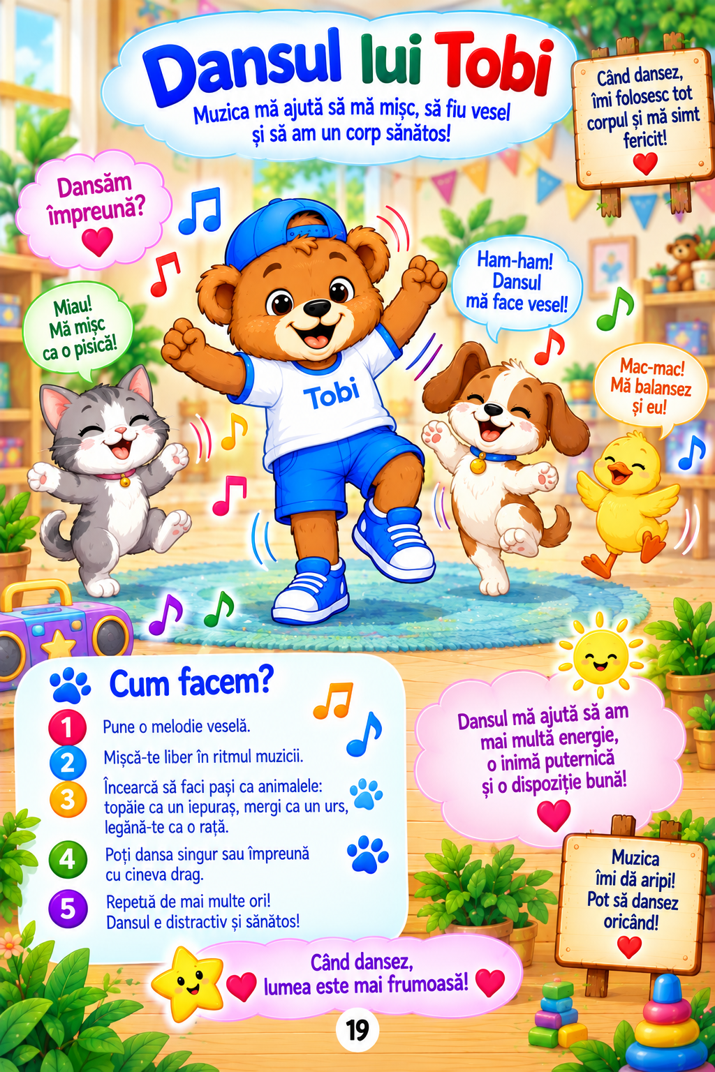 Gimnastica distractivă cu Tobi – Mișcare, echilibru și coordonare | PDF A4, 24 pagini, 3–5 ani - imagine 3