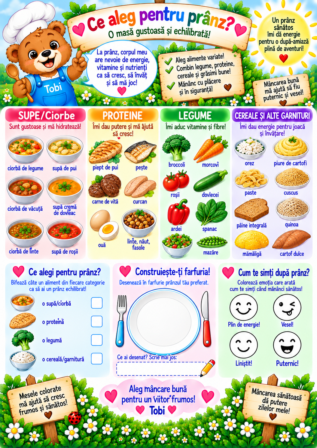 Superputerile din farfurie cu Tobi – Activități despre alimente, gusturi și alegeri echilibrate | PDF A4, 24 pagini, 3–5 ani - imagine 5