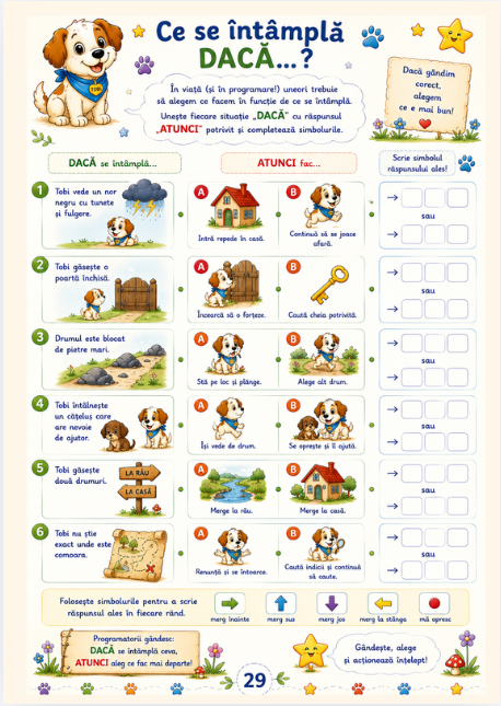 Tobi, Micul Programator – Volumul 1: Alarma lui Tobi - 60 de pagini de logică și codare fără ecrane - PDF printabil - 5–6 ani - imagine 3